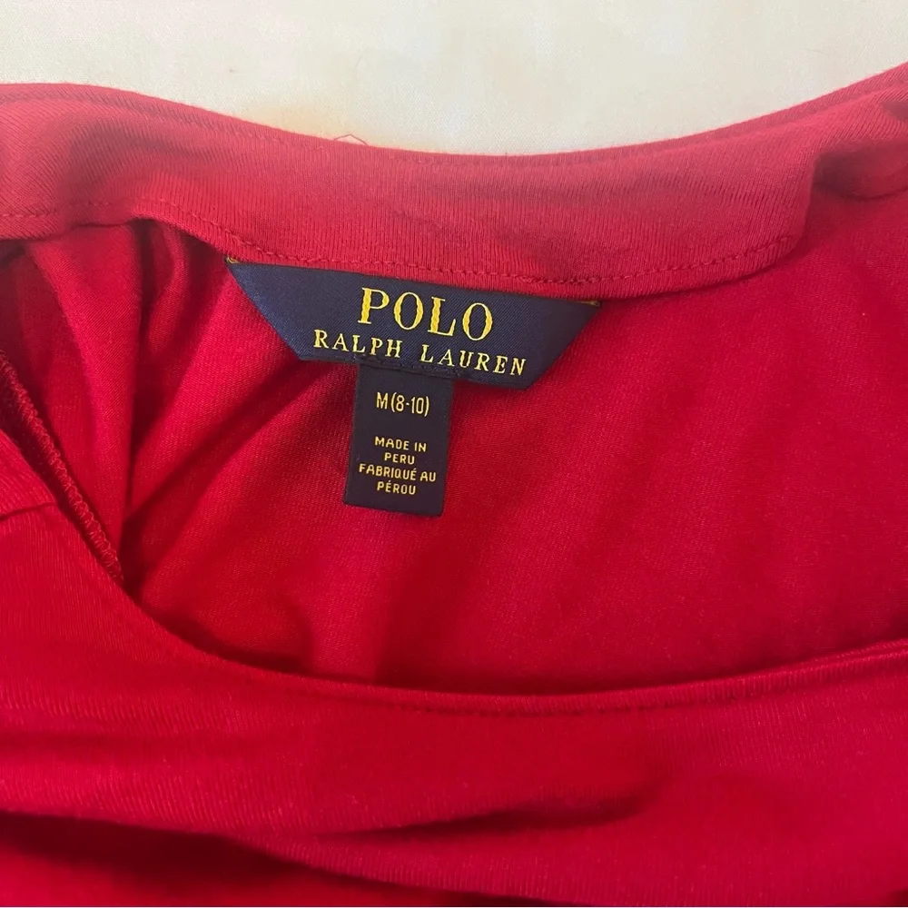 Polo by Ralph Lauren Girls Dress Vibrant Red with belt Size 8/10